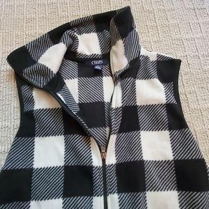 Black and white(cream) Buffalo plaid vest